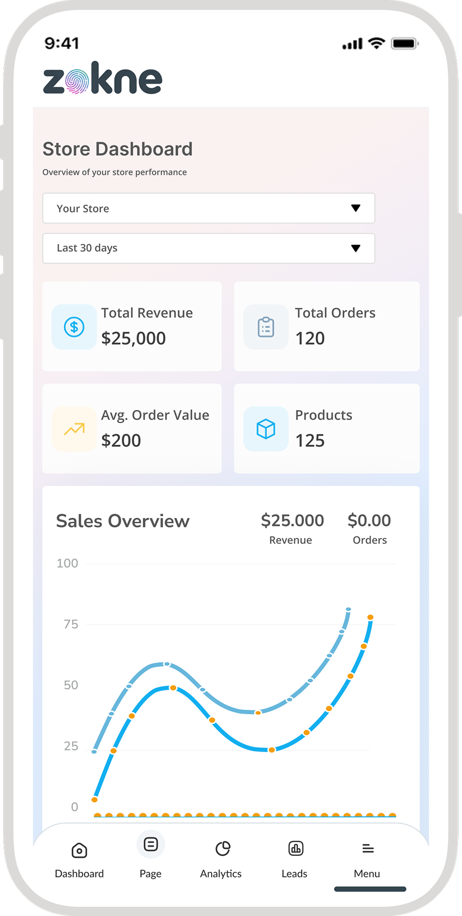 Zokne Store mobile screen